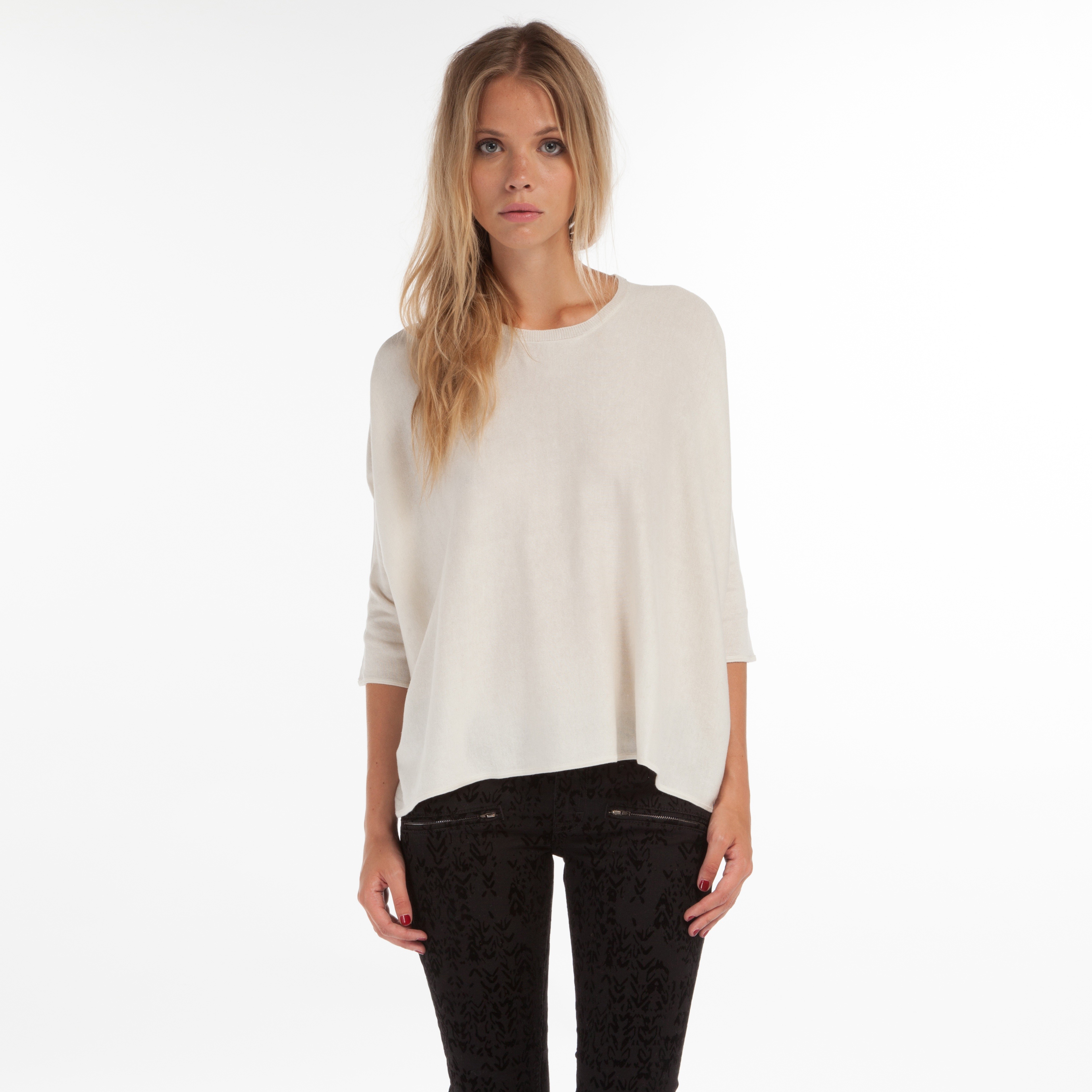 white dolman sleeve sweater