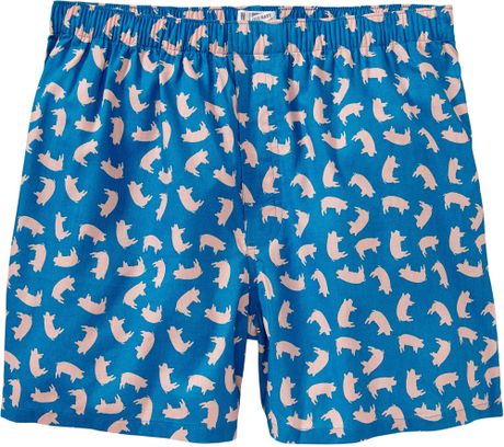 Old Navy Printed Boxers in Multicolor for Men (Pig)