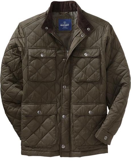 Old Navy Quilted Cord Trim Barn Jackets in Green for Men (Pine Needles ...