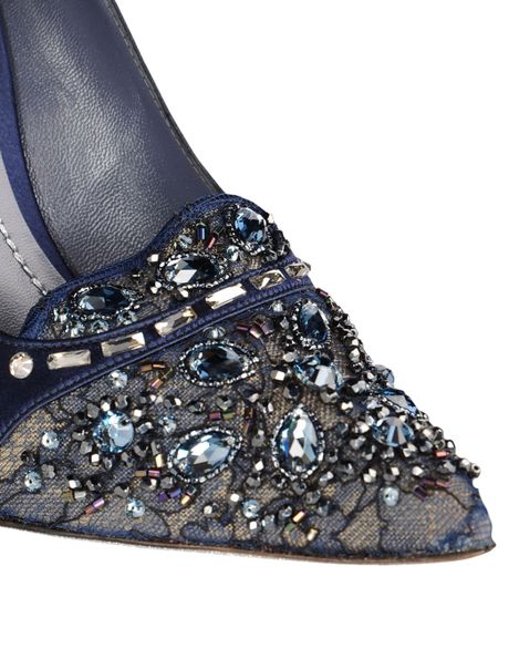 rene caovilla blue heels