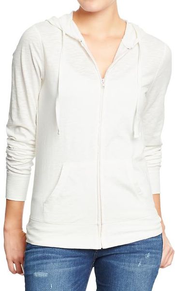 Old Navy Slub Knit Tee Hoodies In White (Sea Salt) | Lyst