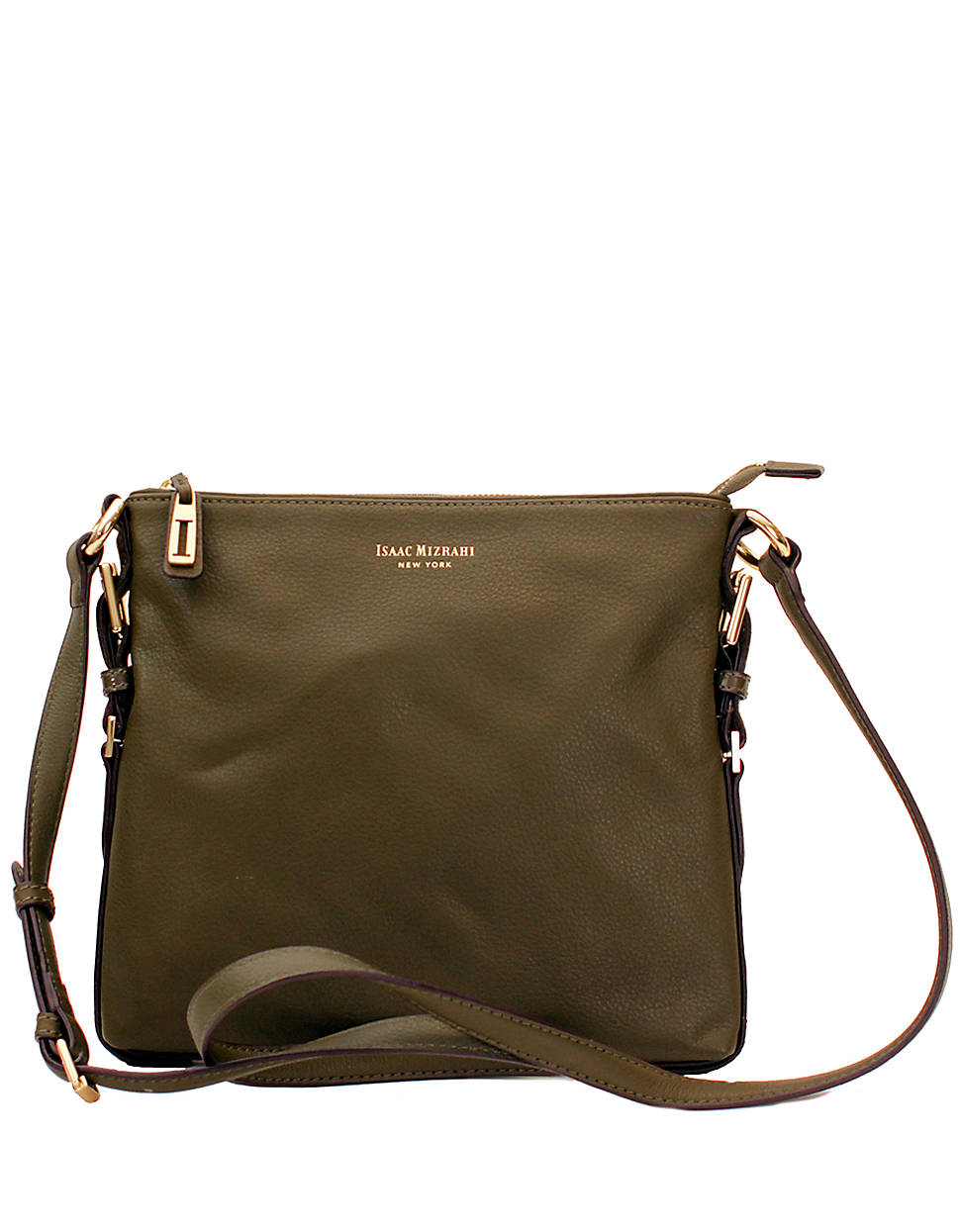 Isaac Mizrahi New York Evalyn Leather Crossbody Bag in Green (olive) | Lyst
