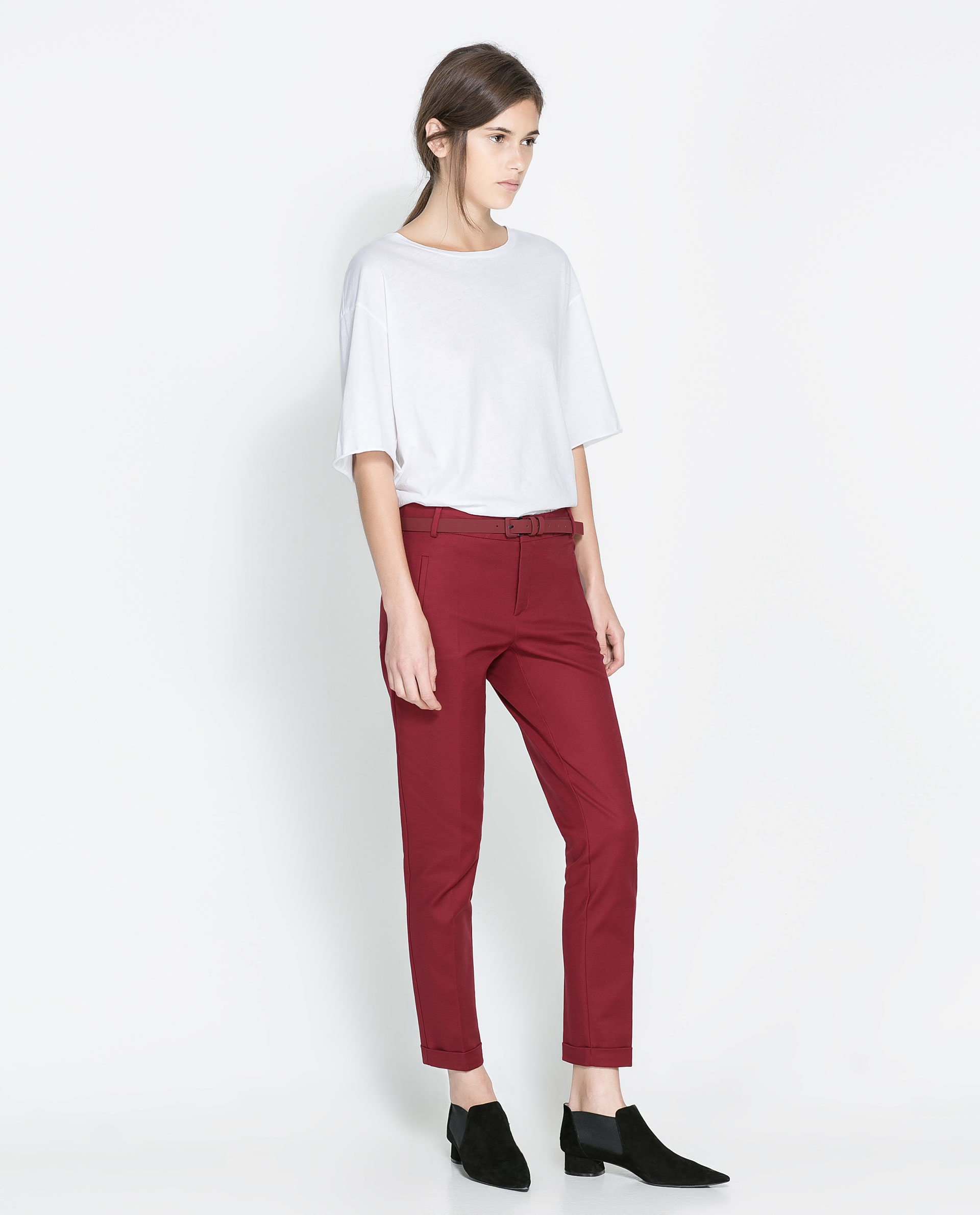 zara red plaid pants