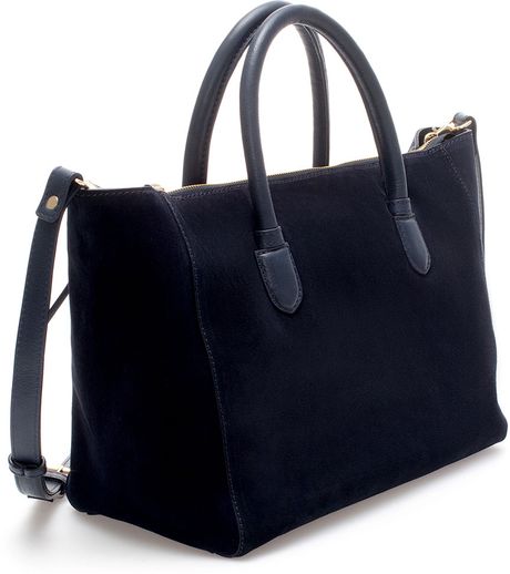 zara suede tote bag