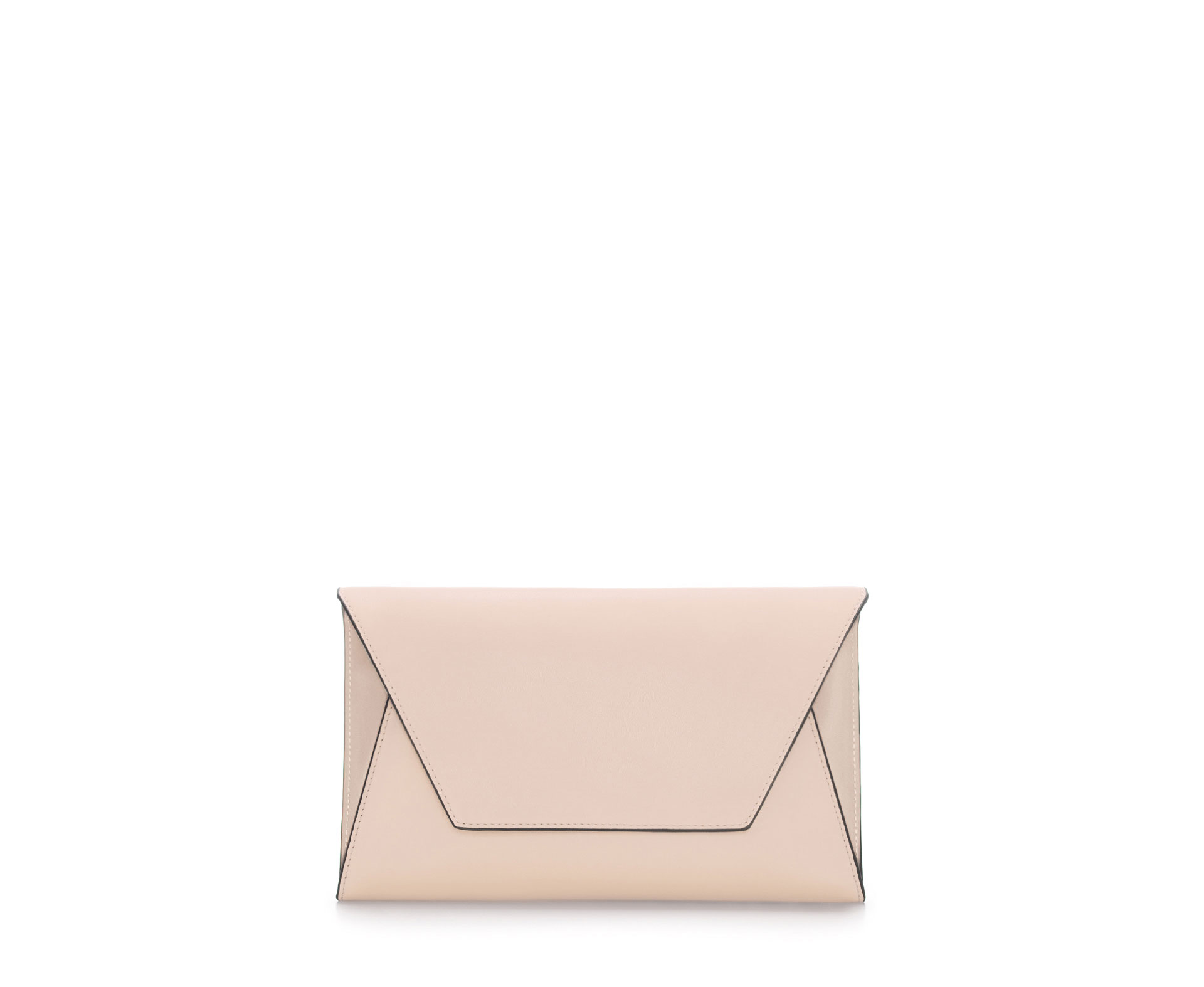 Zara Basic Clutch Bag in Pink (Nude) Lyst