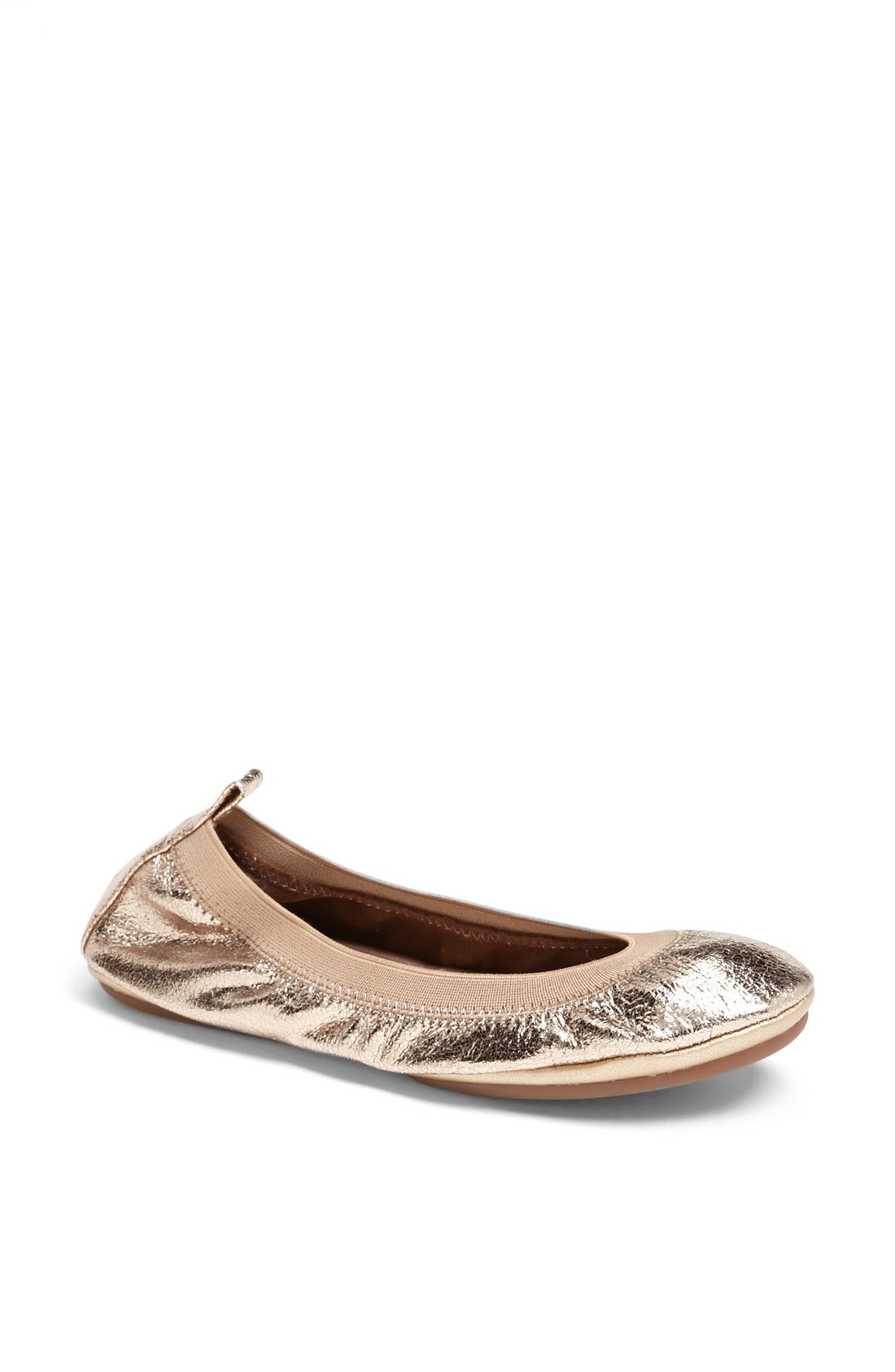 gold foldable ballet flats