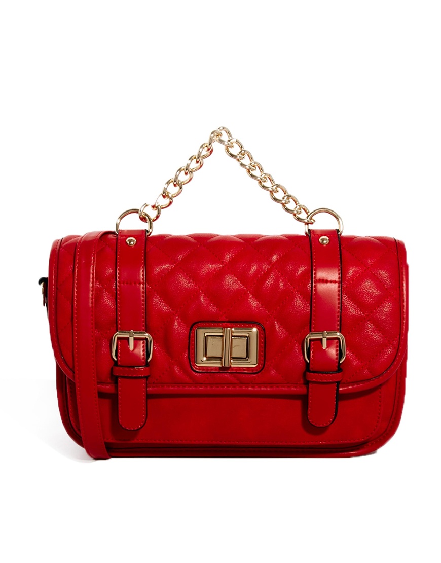Aldo Perego Red Quilted Across Body Bag in Red (Redmulti) | Lyst