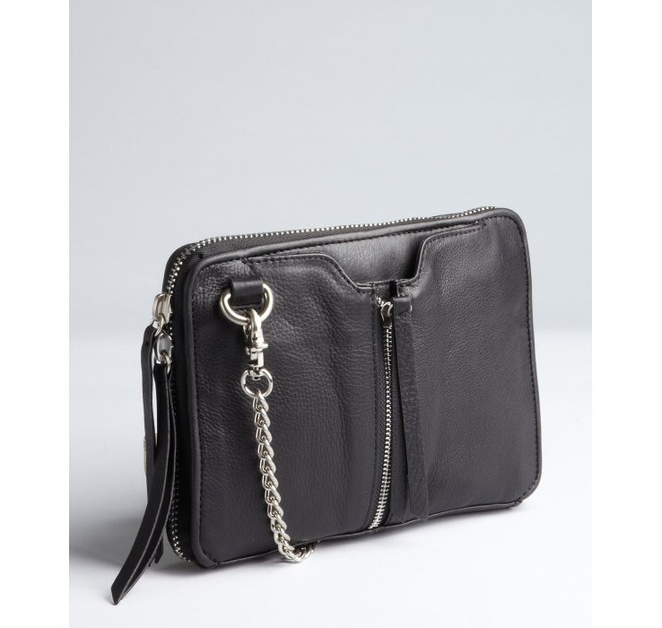 Kelsi Dagger Black Leather Chain Strap Chelsea Rectangular Convertible Crossbody Bag in Black | Lyst