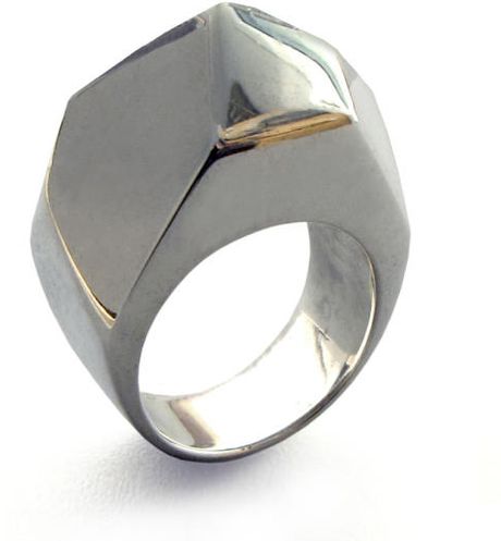 Arosha Luigi Taglia Gem Ring in Sterling Silver in Silver