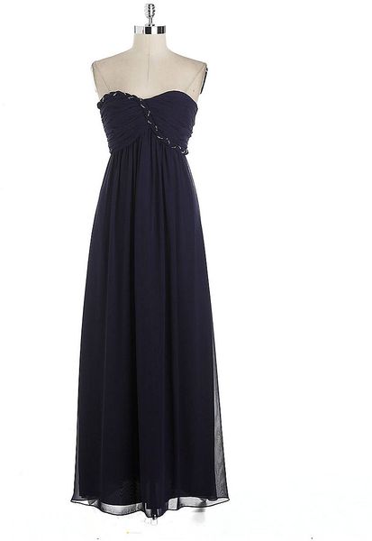 calvin klein strapless foldover gown