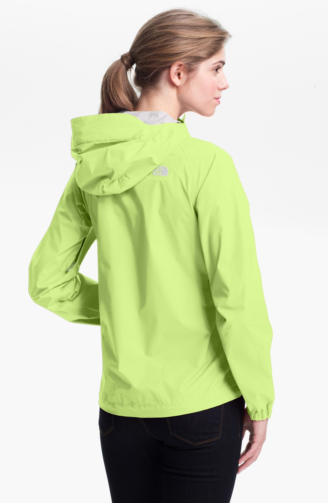 north face windbreaker green