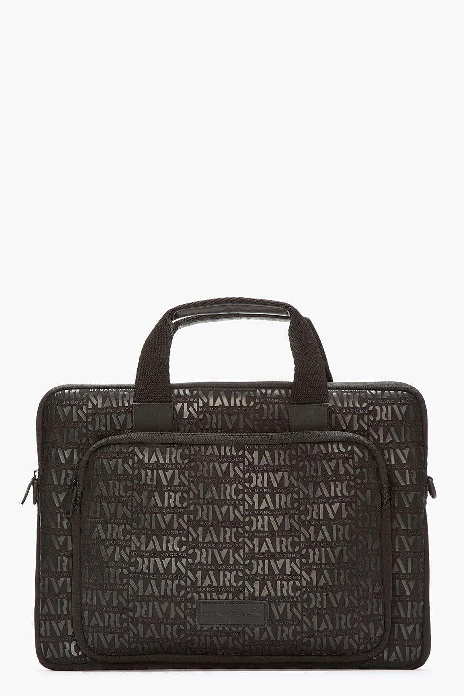 Marc By Marc Jacobs Black Neoprene Logomania 15 Laptop Commuter Bag in