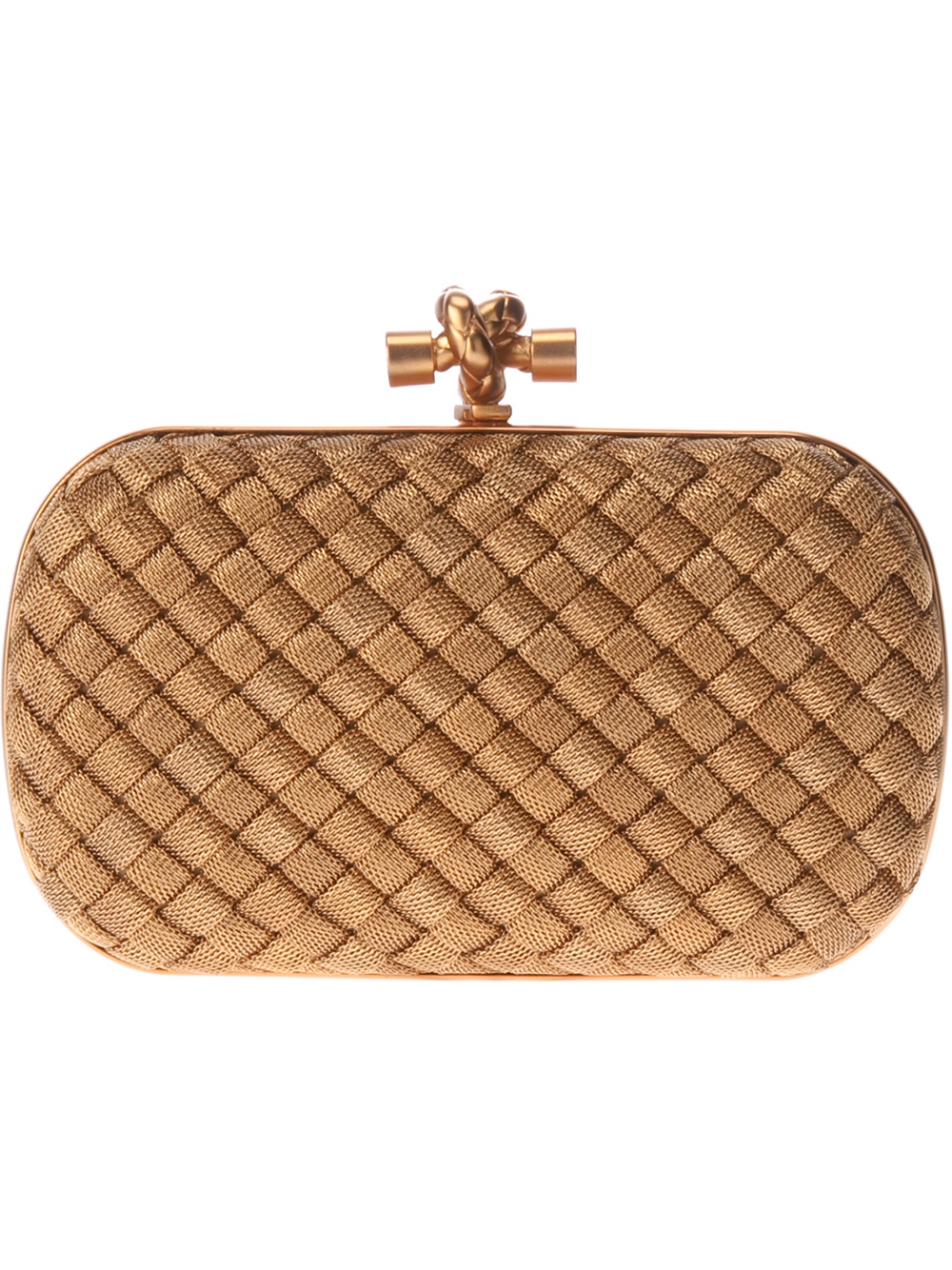 Bottega Knot Box Clutch Bag in Brown (metallic) Lyst