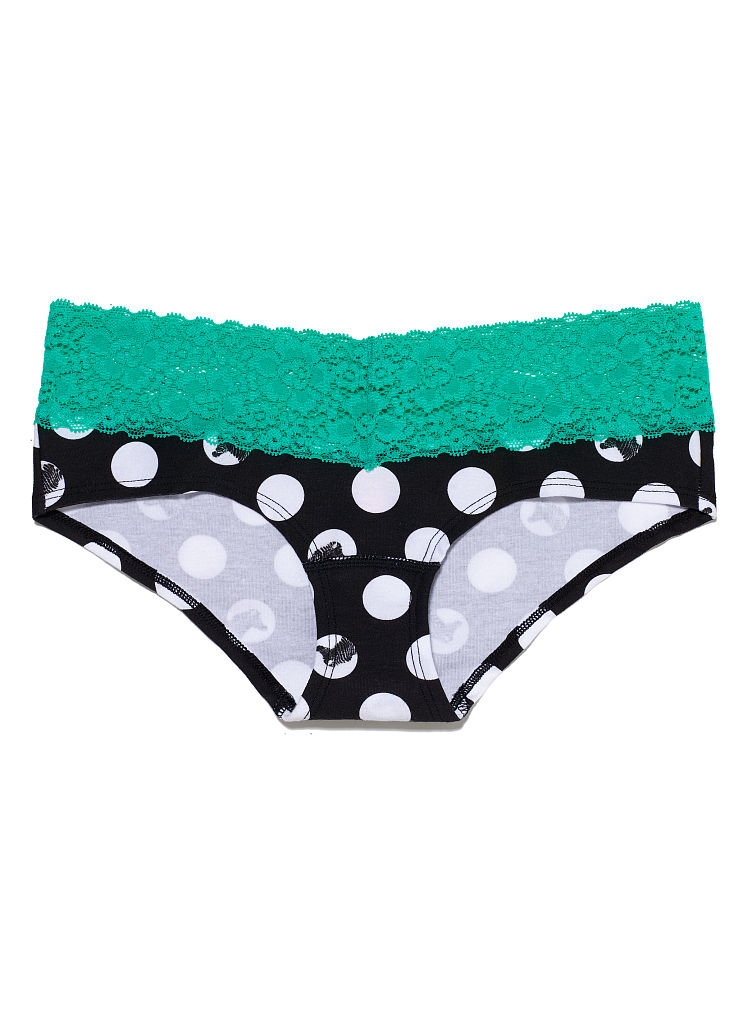 Victoria's Secret Lace Trim Hipster Panty in Green (black with zebra