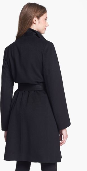 cashmere wrap coat black