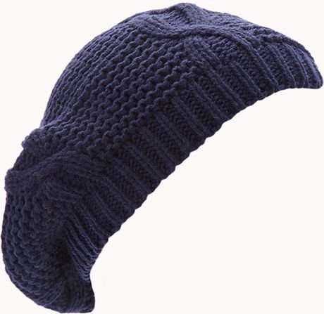 Lyst  Forever Blue Classic Beanie hats beanie Cable Knit forever (Navy) 21 in   21