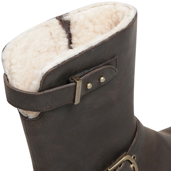 ugg leather buckle boots