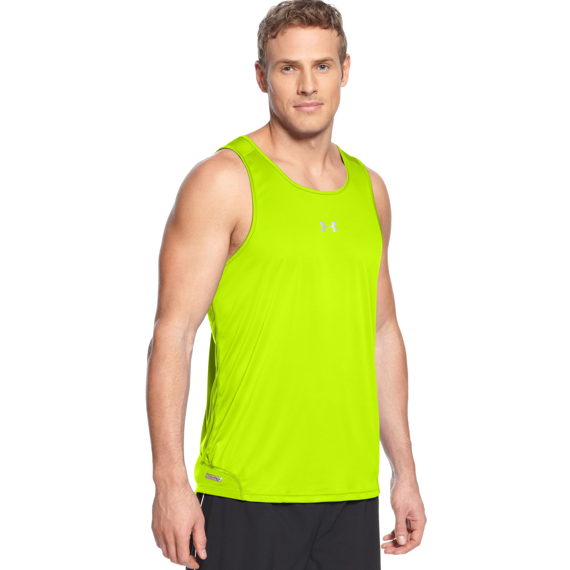 Under Armour Fly-weight Run Singlet In Yellow For Men (high-vis Yellow 