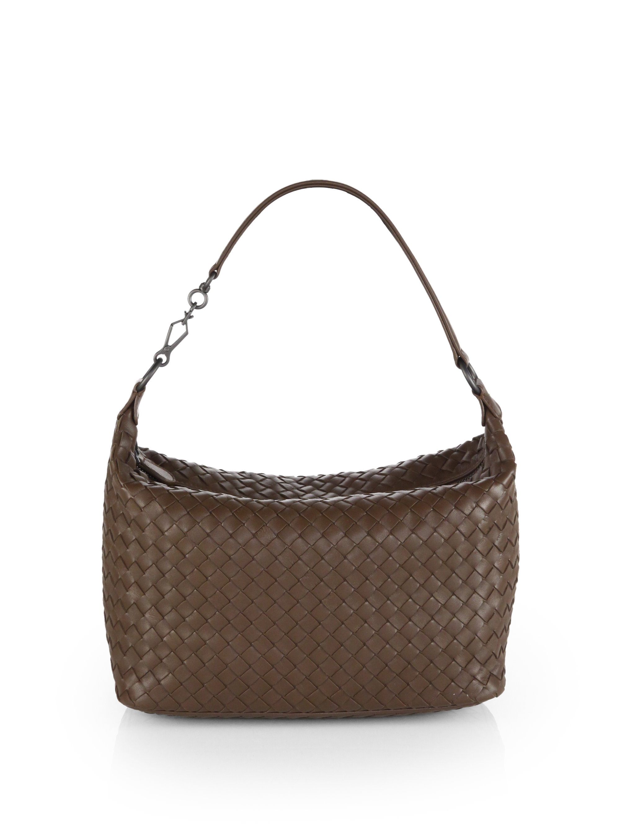 Bottega Veneta Woven Leather Small Shoulder Bag in Brown (CHOCOLATE) | Lyst