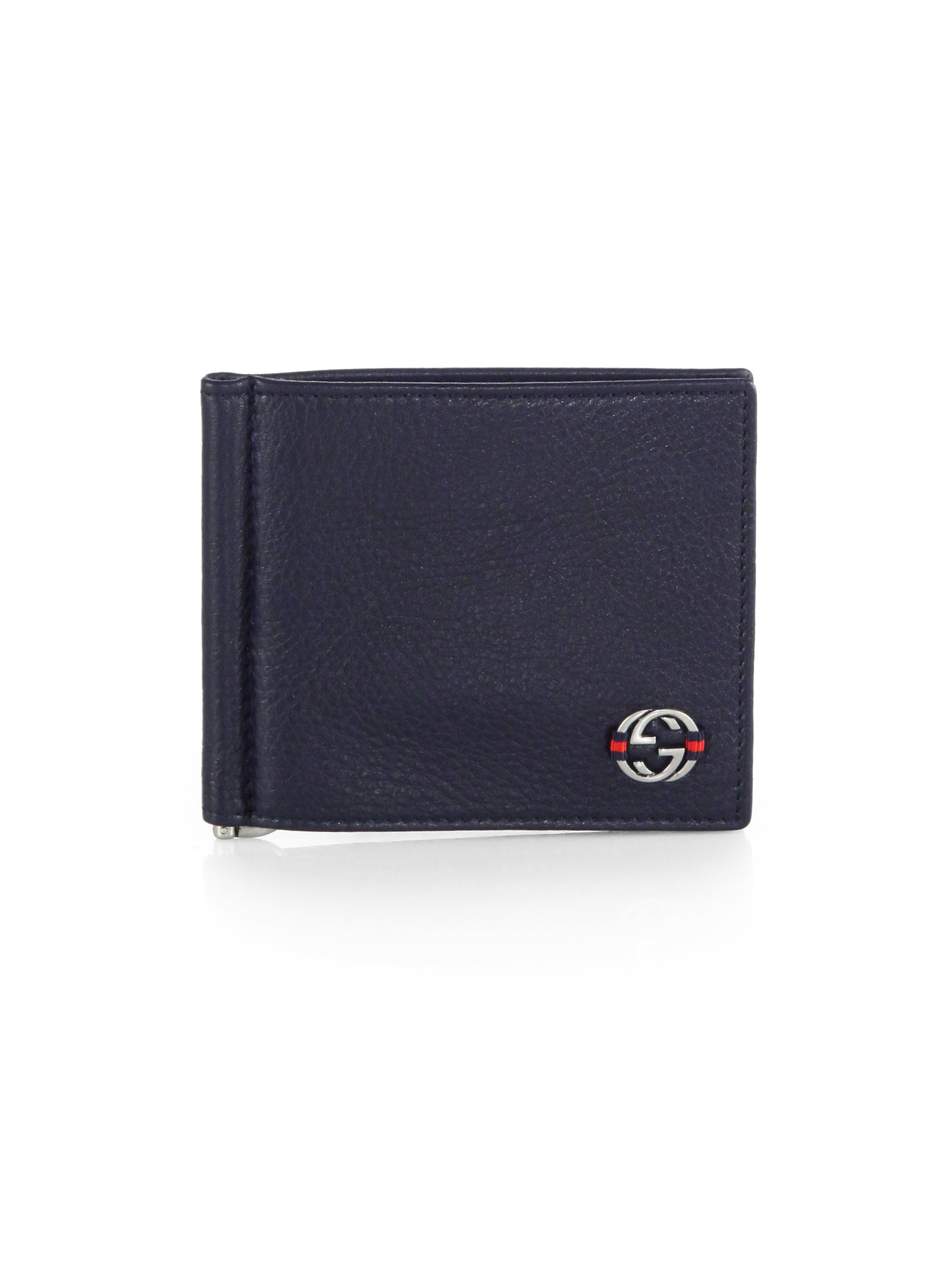 Gucci Logo Money Clip Billfold Wallet in Blue for Men | Lyst