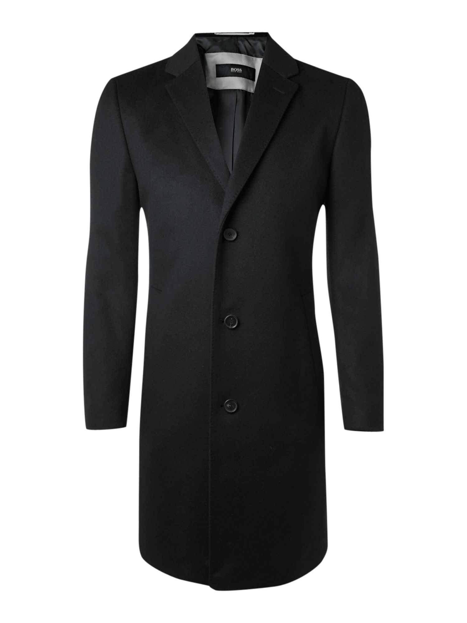Hugo Boss Formal Basic Wool Cashmere Overcoat in Black for Men | Lyst