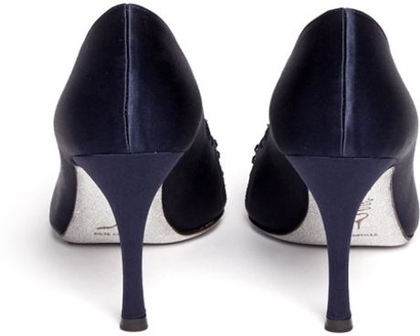 rene caovilla blue heels