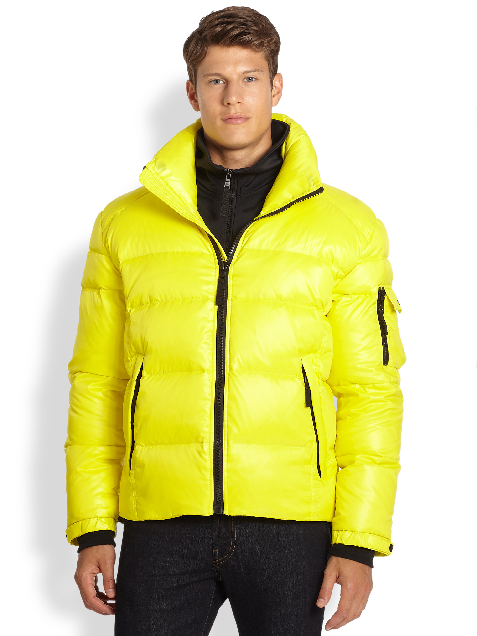 Sam. Racer Quilted Jacket in Yellow for Men (NEON YELLOW) | Lyst