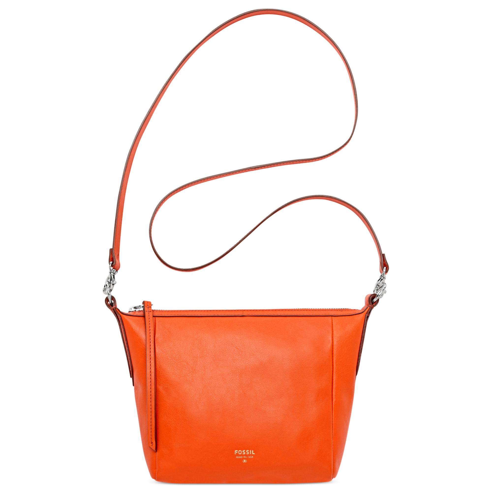 orange fossil purse