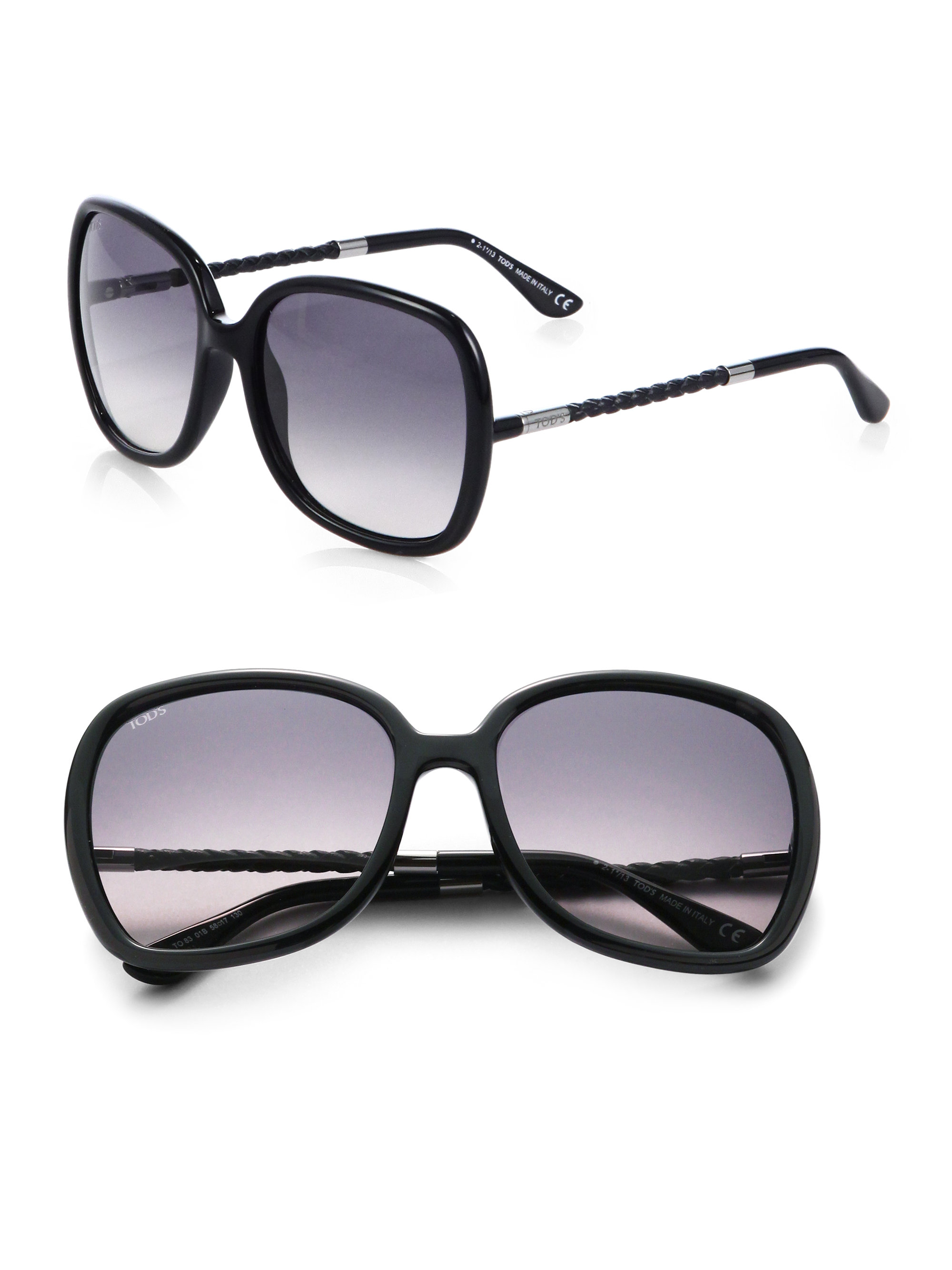 Tod S Braided Oversized Square Sunglasses In Black Lyst