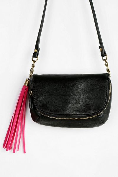 Urban Outfitters Ecote Mini Tassel Crossbody Bag in Black | Lyst