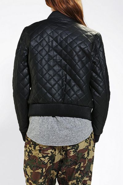 Urban Outfitters Silence Noise Midnight Quilted Bomber Jacket in Black ...