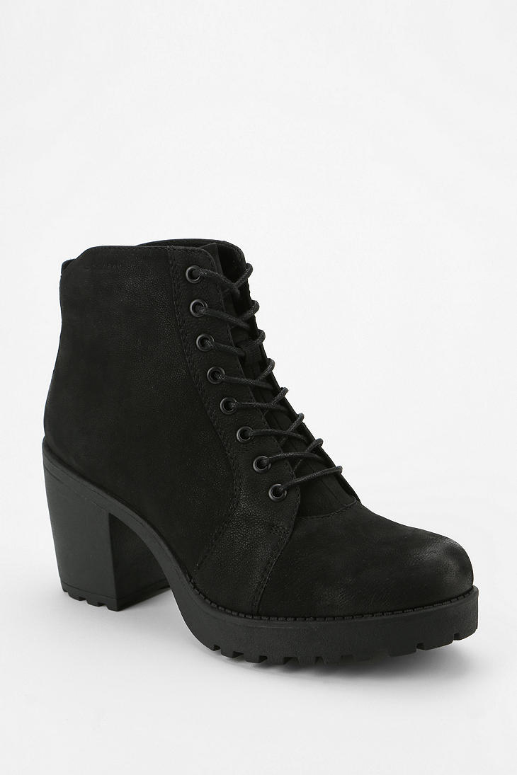Urban Outfitters Vagabond Grace Laceup Heeled Boot in Black | Lyst