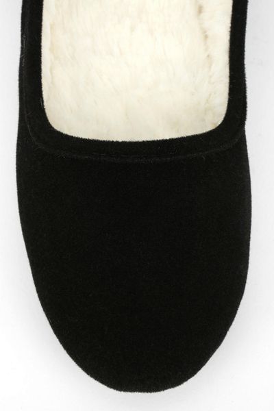 Urban Outfitters Velvet Mary Jane Slipper in Black | Lyst