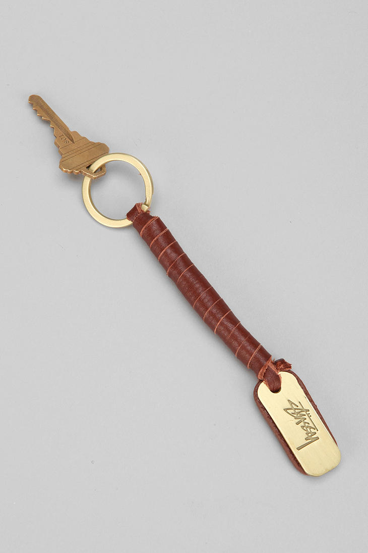 Urban Outfitters Stussy Leather Keychain in Brown for Men Lyst