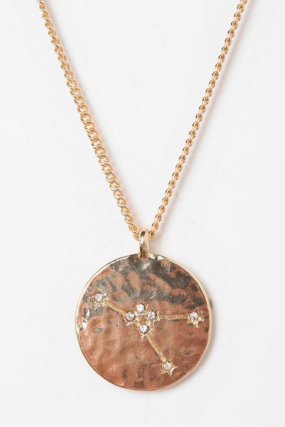 Urban Outfitters Rhinestone Zodiac Necklace in Pink (CANCER) | Lyst