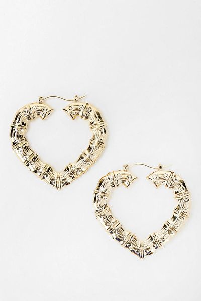 Urban Outfitters Bamboo Earring in Gold (GOLD HEART) | Lyst