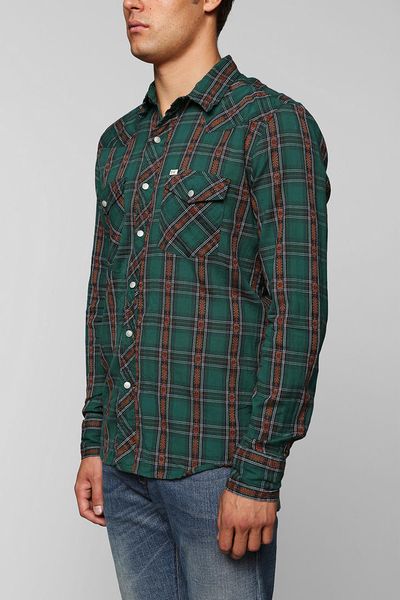 Urban Outfitters Salt Valley Carver Western Shirt in Green for Men