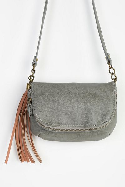 Urban Outfitters Ecote Mini Tassel Crossbody Bag in Gray (GREY)