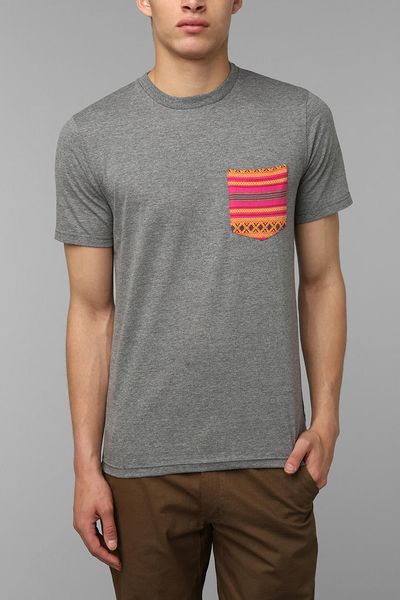 Urban Outfitters Koto Jacquard Pocket Tee in Gray for Men (GREY ...