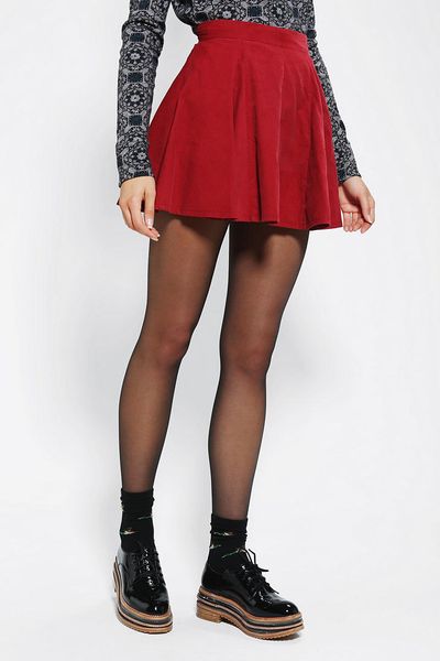 Urban Outfitters Corduroy Circle Skirt in Red (MAROON) | Lyst