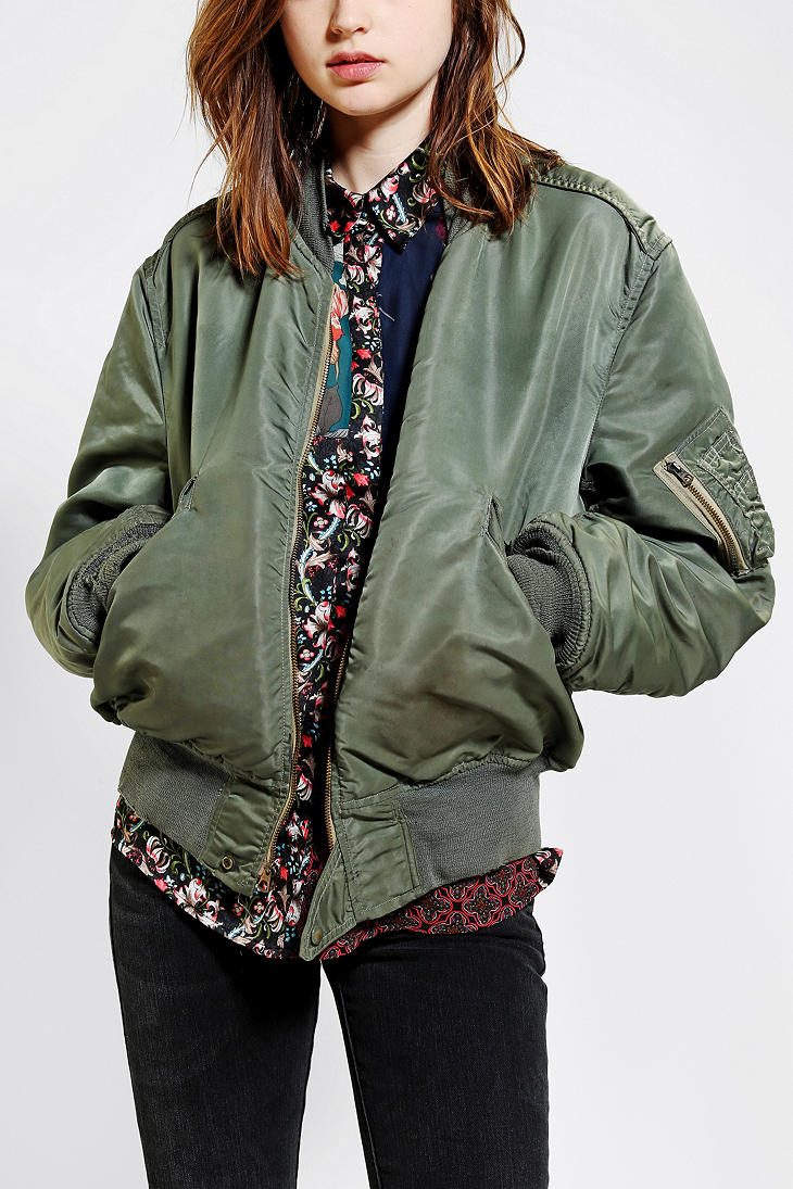 Urban Outfitters Urban Renewal Vintage Flight Jacket in Green (OLIVE ...