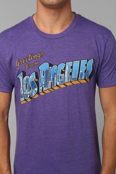Urban Outfitters Junk Food Los Angeles Greeting Tee in Purple for Men