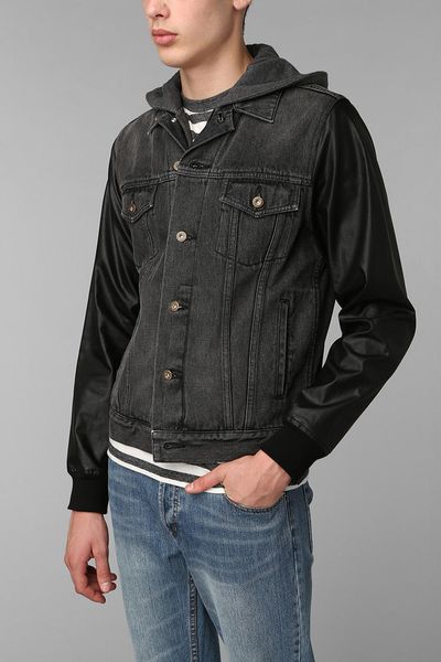 Urban Outfitters Your Neighbors Vegan Leather Sleeve Jacket in Black ...