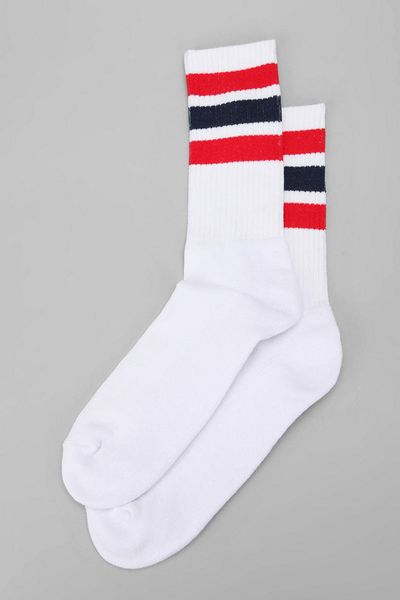 Urban Outfitters Uo Striped Gym Sock in White | Lyst