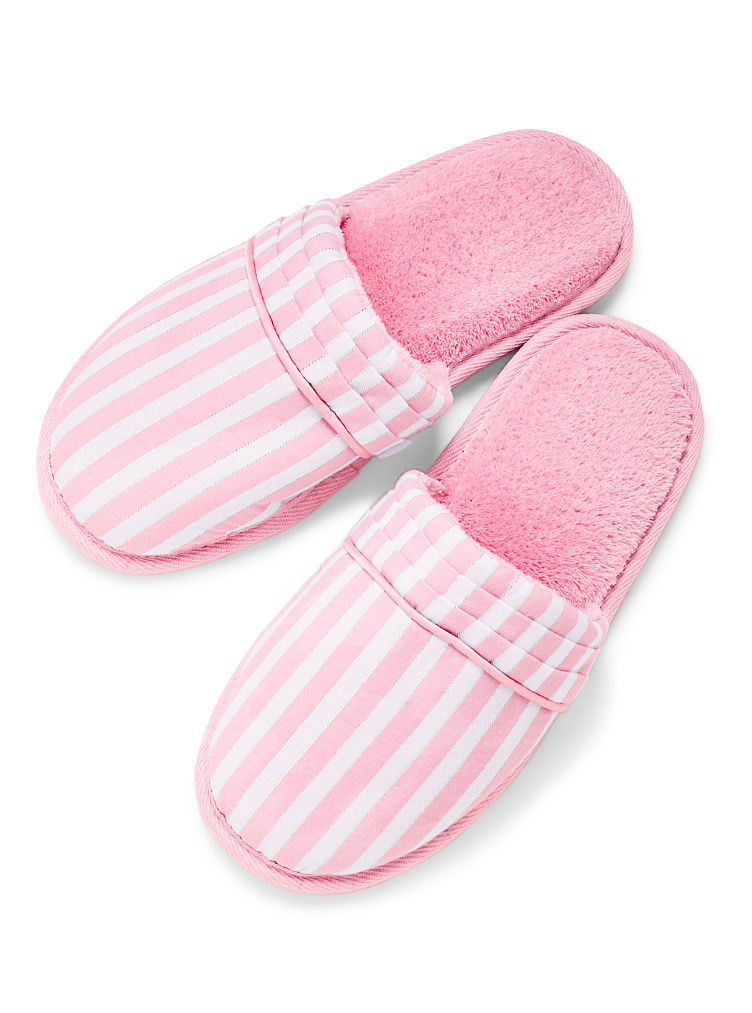 victoria secret pink fur slippers