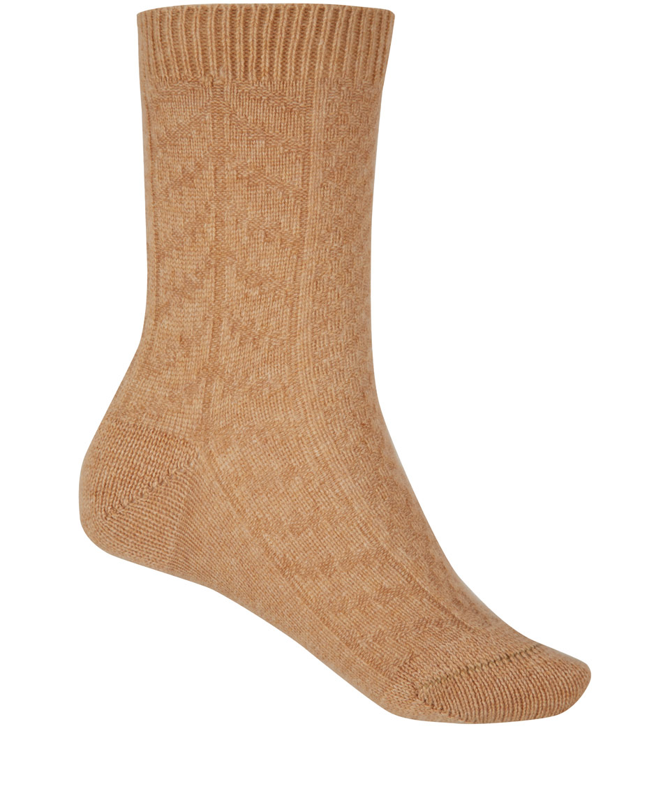 Pantherella Light Brown Stitch Cashmere Ankle Socks in Brown for Men Lyst