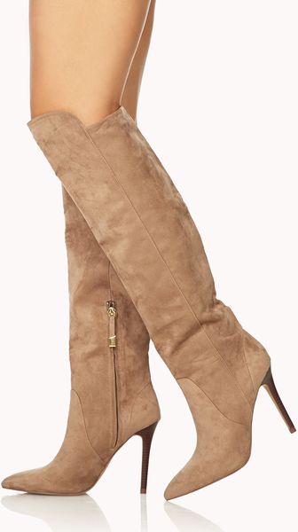 Forever 21 Sleek Over the knee Boots in Brown (Taupe) | Lyst Forever 21 Sleek Over the knee Boots in Brown (Taupe) | Lyst