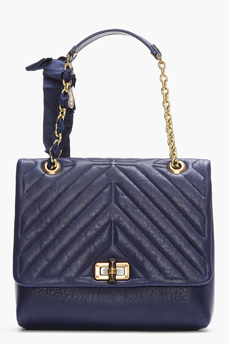 Lanvin Purple Quilted Leather Chainstrap Happy Bag in Purple Lyst