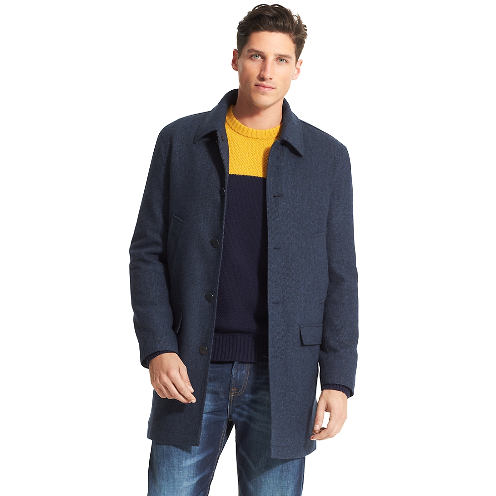 Tommy Hilfiger Solid Coat in Blue for Men (MALDIVES NAVY) Lyst