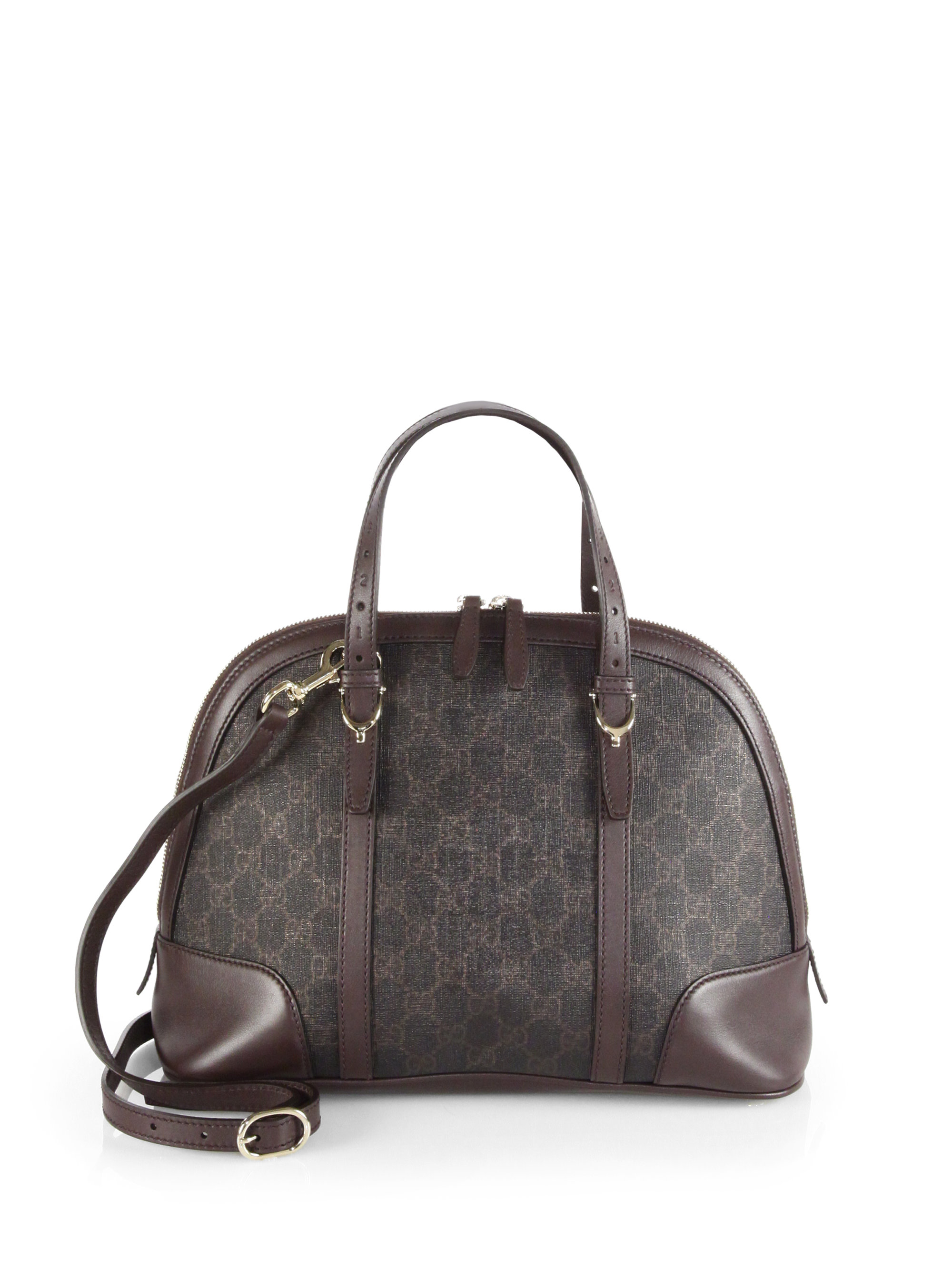 gucci small original gg dome satchel in gray grey lyst gucci small original gg dome satchel in gray grey lyst
